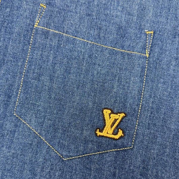 ルイヴィトン ロープ刺繍コットンシャンブレーシャツ vub46765